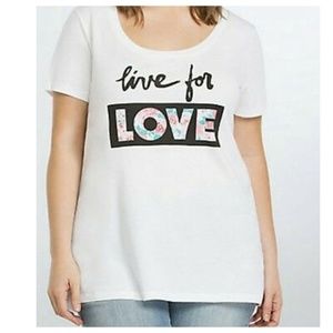 Torrid Live For Love Scoop Neck Graphic Tee Top
